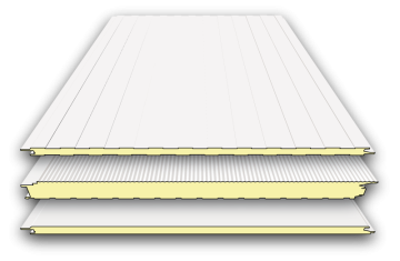Sandwich panels walls with secret fixing joints 