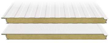 Rockwool insulated wall panels with secret fixing joints