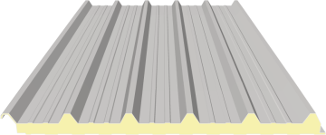 insulated roof panel with trapezoidal profile