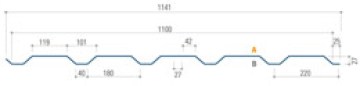 Trapezoidal sheet Wall 05 - cross-section