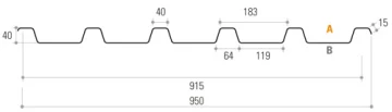 Trapezoidal sheet roof 09 cross-section