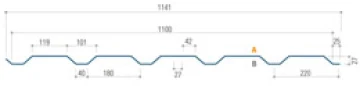 Trapezoidal sheet Wall 05 - cross-section